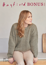 Slouchy Cable Sweater in Hayfield Bonus DK (10265) - PDF