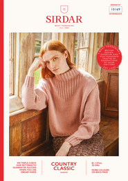 Women's Funnel Neck Rib Detail Sweater in Sirdar Country Classic Worsted (10169) - PDF