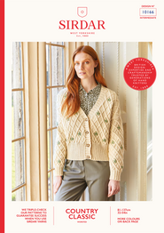 Women's Embroidered Lattice Cable Cardigan in Sirdar Country Classic Worsted (10166) - PDF