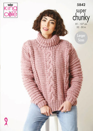 Sweater and Edge to Edge Jacket in King Cole Big Value Super Chunky Stormy (5842)