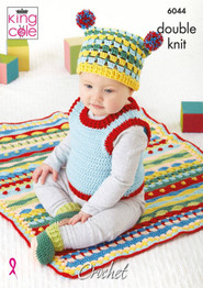 Modern Baby Set in King Cole Cherished DK (6044) - CROCHET