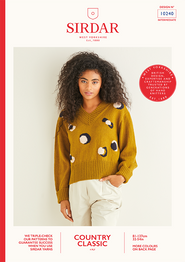 Leopard Print V Neck Sweater in Sirdar Country Classic 4 Ply (10240) - PDF