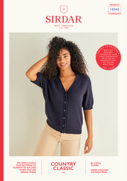V-Neck Short Sleeved Cardigan in Sirdar Country Classic 4 Ply (10242) - PDF