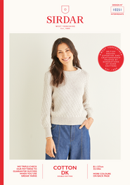 Diagonal Wave Stitch Sweater in Sirdar Cotton DK (10251) - PDF