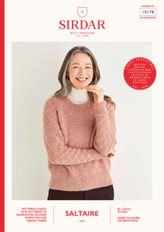 Women's Checked Raglan Sweater Sirdar Saltaire Aran (10178) - PDF