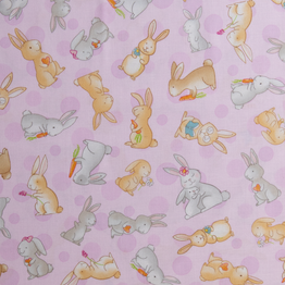 Bunnies for Baby: Pink - 100% Cotton