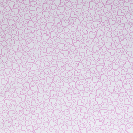 Doodle Hearts: Pink on White - 100% Cotton