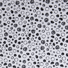 Scribble Spots: Black on White - 100% Cotton