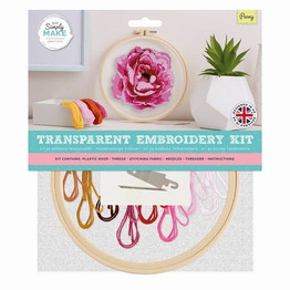 Transparent Embroidery Kit - Peony