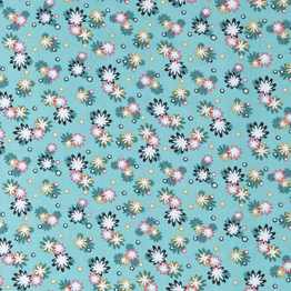 100% Viscose - Ditsy Floral Sage - Per ½ Metre