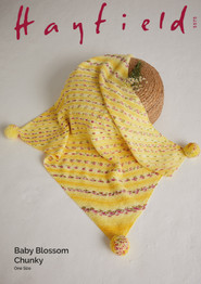 Petal Pom Pom Blanket in Hayfield Baby Blossom Chunky (5575) - PDF