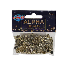 7mm Alpha Beads - Gold - Friendship Bracelet Beads