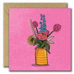 Greeting Card - Hot Pink Vase