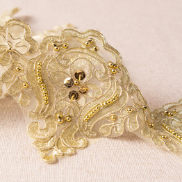 Ornate Guipure Trim w/Beading - Per ½ Metre