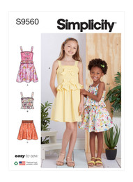 Dress, Top & Skirt in Simplicity Kids (S9560)