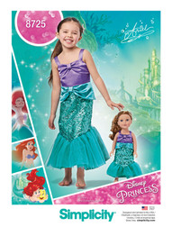 Disney Princess Costumes in Simplicity Kids (S8725)