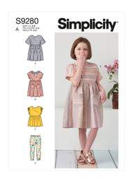 Dresses, Top & Leggings in Simplicity Kids (S9280)