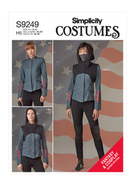 Misses' Jacket, Pants, Cropped Hooded Tabard, Mask in Simplicity Costumes (S9249)