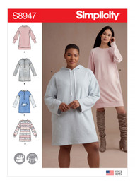 Knit Sweatshirt Mini Dresses in Simplicity Misses' (S8947)