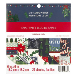 6" x 6" Craft Smith Paper Pad - Mistletoe Wishes