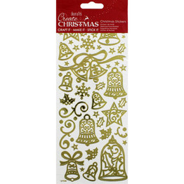 Christmas Outline Stickers Gold - Bells