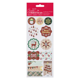 Christmas Foil Stickers - Tartan