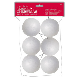 Make Your Own Polystyrene Baubles (6pcs)