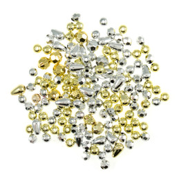 Plastic Beads (20g) - Metallic Gold & Silver