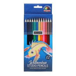 Icon Watercolour Studio Colouring Pencils (12pk)