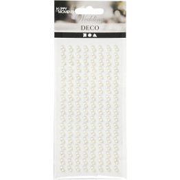 5mm Self Adhesive Half Pearls (144pcs) - White