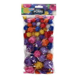 Assorted Pom Poms (100pcs) - Glitter