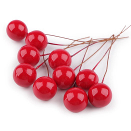 Decorative Berries on Wire (10pcs) - Red
