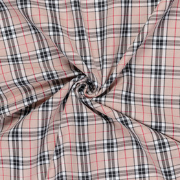 Polyviscose Check Beige - Per ¼ Metre