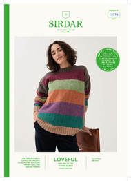 Timeless Striped Sweater in Sirdar Loveful 100% Recycled Tweed Blend DK (10778) - PDF
