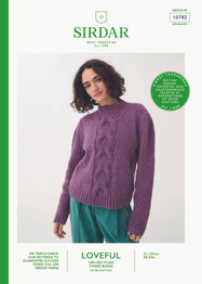 Puff Sleeve Sweater in Sirdar Loveful 100% Recycled Tweed Blend DK (10783) - PDF