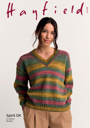 V Neck Jumper in Hayfield Spirit DK (10789) - PDF