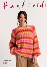 Raglan Rib Sweater in Hayfield Spirit DK (10790) - PDF