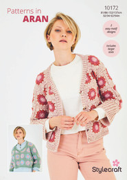Crochet Sweater & Cardigan in Stylecraft Serene & Grace Aran (10172) - CROCHET - PDF