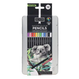Icon Watercolour Pencils in Tin Box (12pcs)