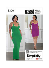 Bodycon Racerback Dress in Simplicity Misses' (S3064)