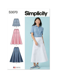 Flared Skirt in Simplicity Misses’ (S3070)