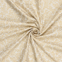Gold Foil Holly on Cream (135cm) - 100% Cotton