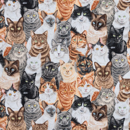 Crowded Cats - 100% Cotton
