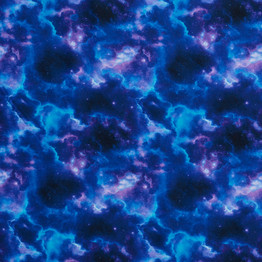 Earthly Delights: Stormy Skies Royal Blue & Purple - 100% Cotton
