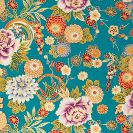 Kochi on Blue - 100% Cotton