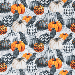 Spell Bound: Multi Halloween on White - 100% Cotton