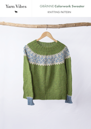 Gráinne Colorwork Sweater in Yarn Vibes Cliffs of Moher 4-Ply Irish Tweed