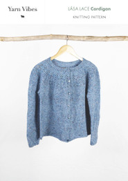 Lása Lace Cardigan in Yarn Vibes Irish Tweed 4 Ply