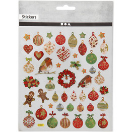 Sticker Sheet (29pcs) - Christmas Baubles & Decoration