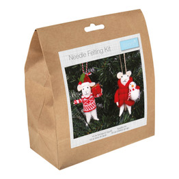 Christmas Felting Kit - Mice Friends Duo